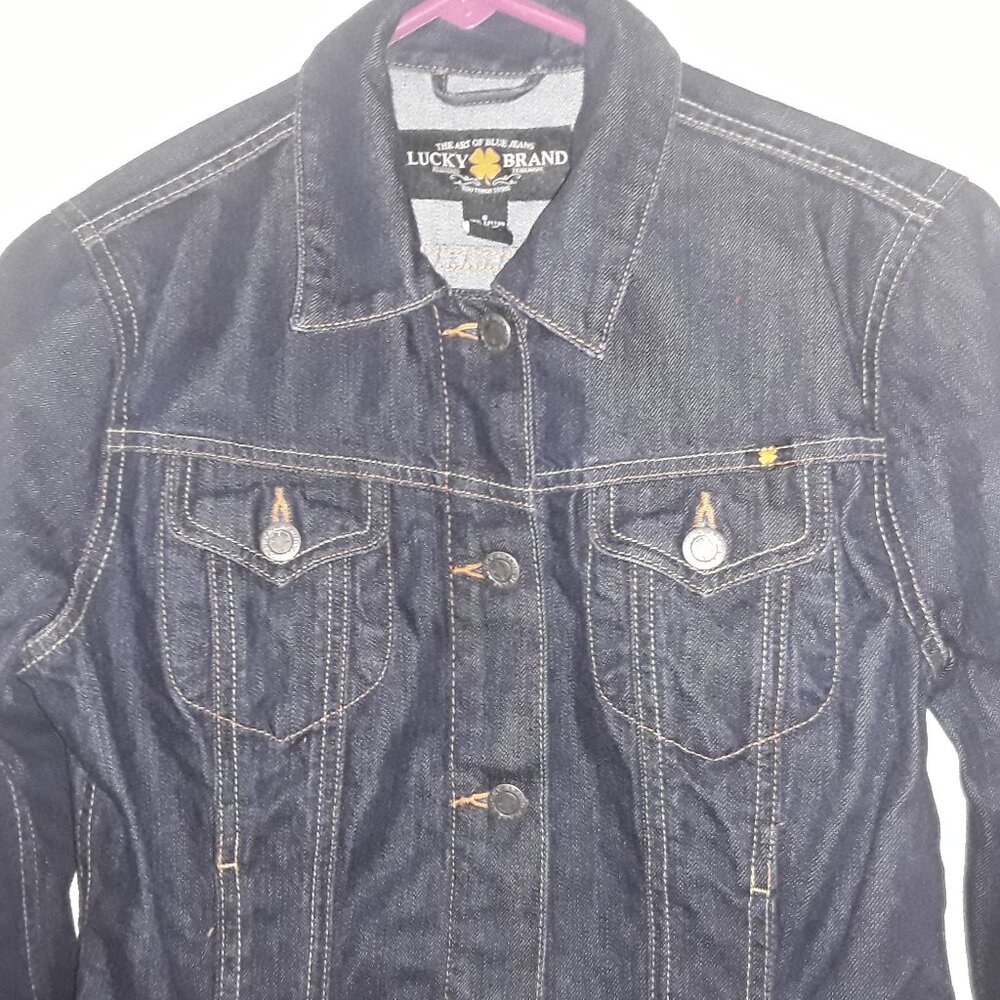 Ladies Lucky Brand, Small 2 side pockets,2 front pockets, button up short jacket - Picture 2 of 4